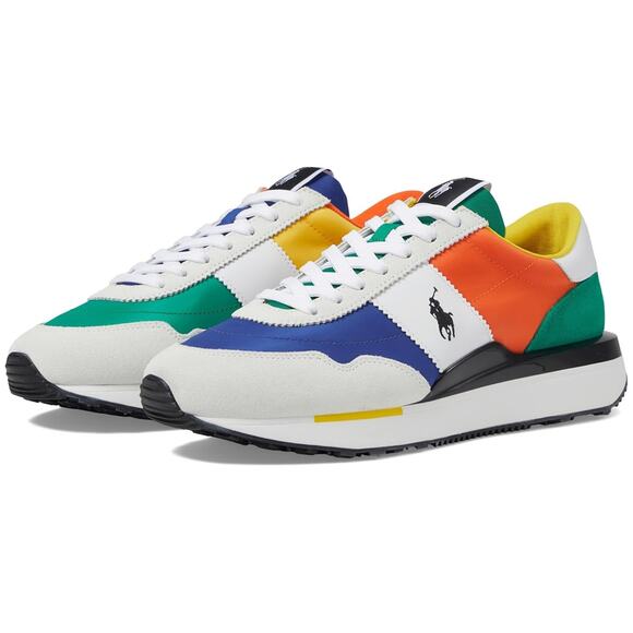 Polo Ralph Lauren Train 89 Low Top Sneakers Size US 7.5D Asymmetrical Colorblock